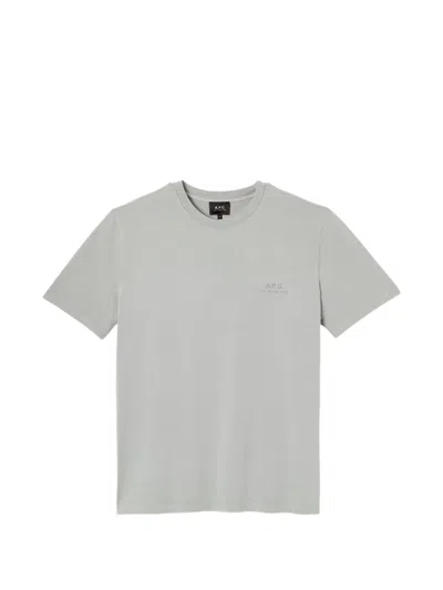 A.p.c. Logo-print Cotton T-shirt In Gray