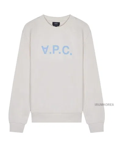 A.p.c. Logo-print Crew-neck Sweater In Neutral