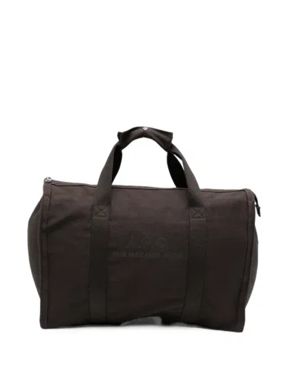 A.p.c. Logo-print Holdall In Brown