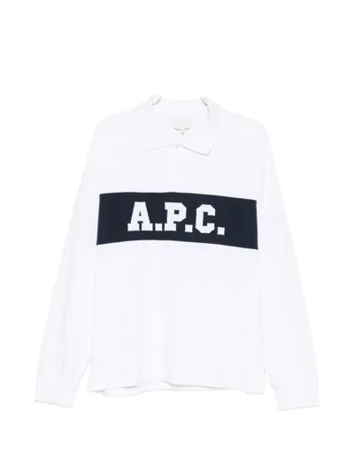 A.p.c. Oversize Alexis Polo Shirt Contrasting Panel In White