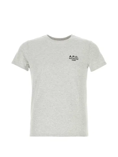 A.p.c. Logo-print Melange T-shirt In Gray