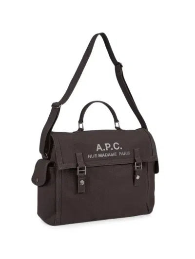 A.p.c. Logo-print Messenger Bag In Black