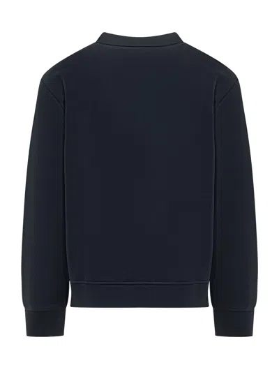A.p.c. Apc Logo-print Organic Cotton Sweatshirt In Dark Navy