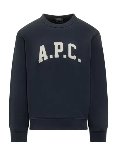 A.p.c. Apc Logo-print Organic Cotton Sweatshirt In Black
