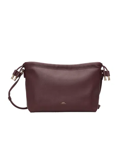 A.p.c. Logo-print Shoulder Bag In Brown