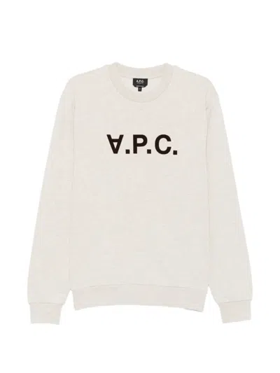 A.p.c. Logo-print Sweatshirt In Neutral