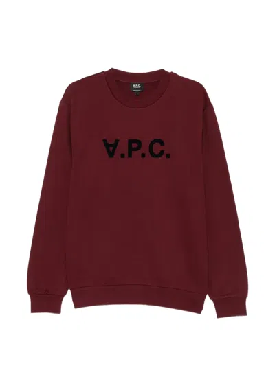 A.p.c. Logo-print Sweatshirt In Red