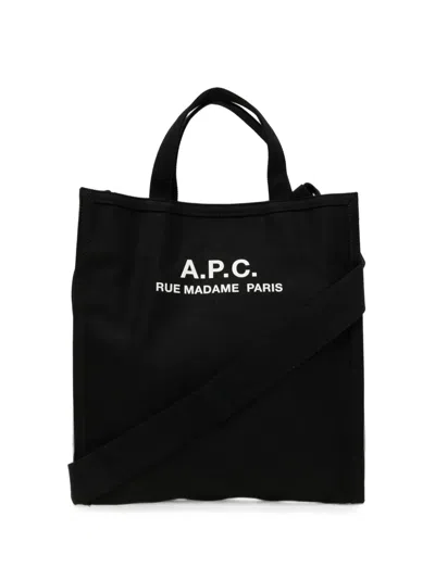 A.p.c. Logo-print Tote Bag In Black