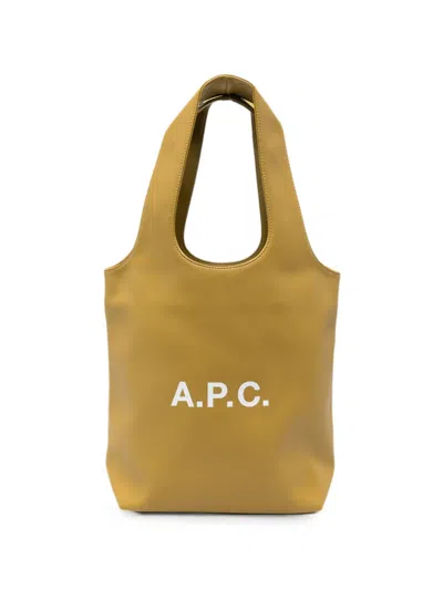 A.p.c. Logo-print Tote Bag In Gold