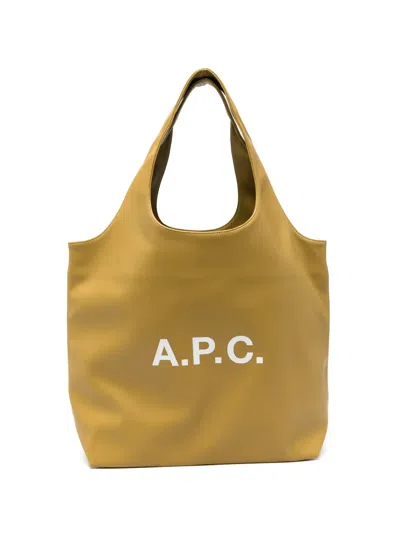 A.p.c. Logo-print Tote Bag In Yellow