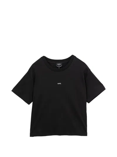 A.p.c. Logo-embroidered Cotton T-shirt In Black