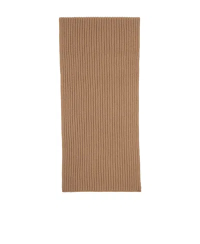 Apc Long Rib-knit Scarf In Brown