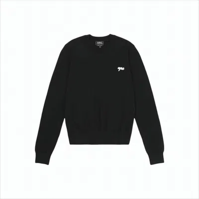 Apc Long-sleeve Black Sweater With Subtle Branding
