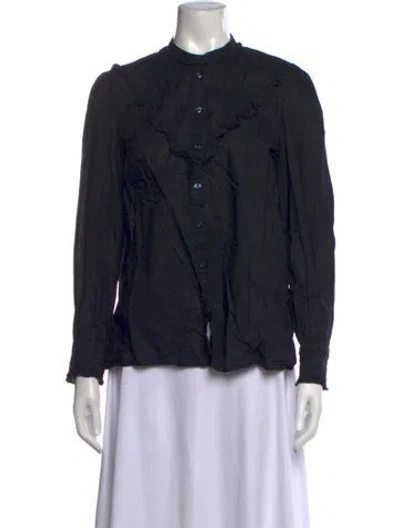 Pre-owned A.p.c. Long Sleeve Blouse In Black