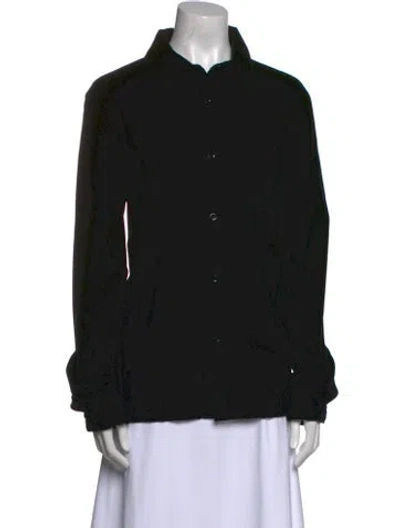 Pre-owned Apc Long Sleeve Button-up Top In Black