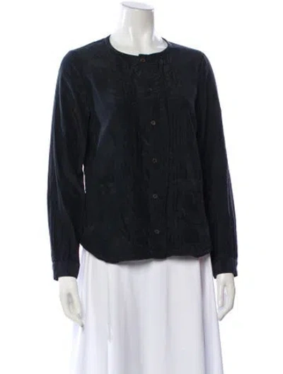 Pre-owned A.p.c. Long Sleeve Button-up Top In Black