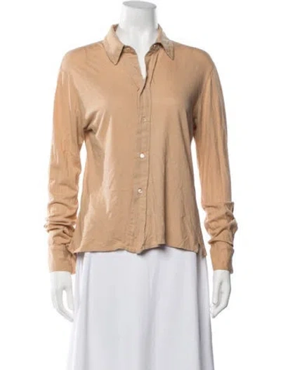 Pre-owned A.p.c. Long Sleeve Button-up Top In Neutrals