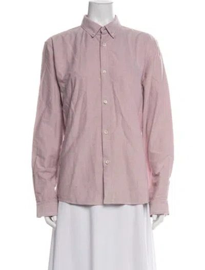 Pre-owned A.p.c. Long Sleeve Button-up Top In Pink
