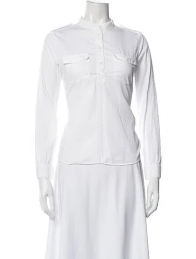 Pre-owned A.p.c. Long Sleeve Button-up Top In White