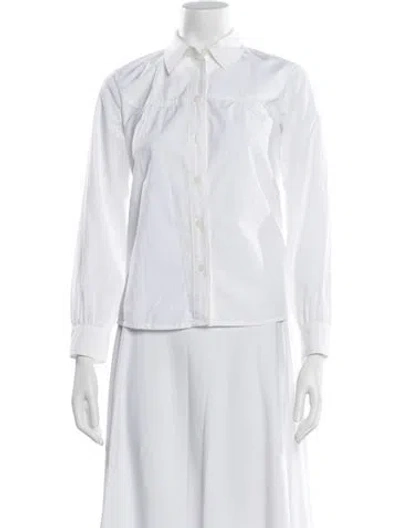 Pre-owned A.p.c. Long Sleeve Button-up Top In White