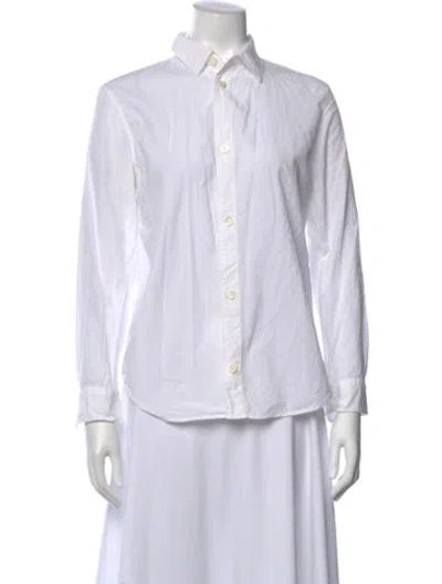 Pre-owned A.p.c. Long Sleeve Button-up Top In White