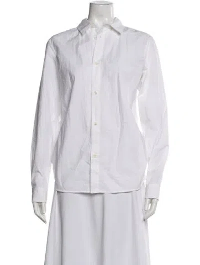 Pre-owned A.p.c. Long Sleeve Button-up Top In White