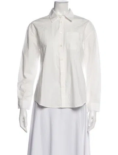 Pre-owned A.p.c. Long Sleeve Button-up Top In White