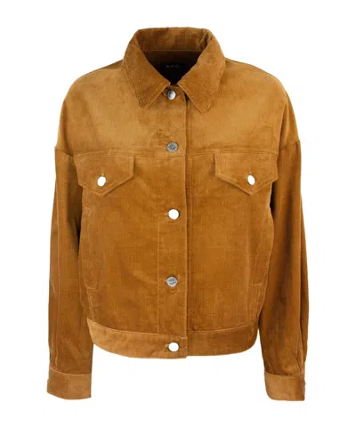 Apc Long Sleeve Casual Jacket In Brown