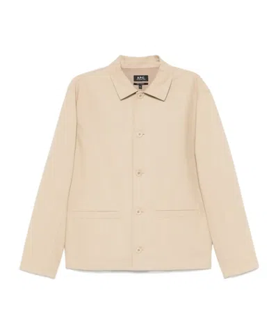 Apc Long Sleeve Casual Jacket In Light Brown
