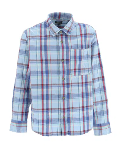 Apc Long-sleeve Check-print Shirt In Blue