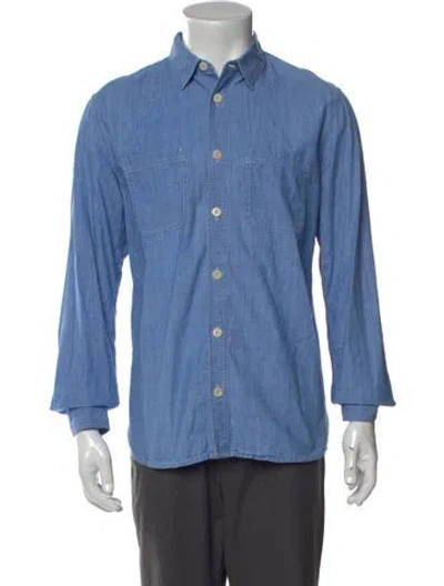 Pre-owned Apc Long Sleeve Denim Shirt In Blue