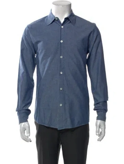Pre-owned Apc Long Sleeve Denim Shirt In Blue