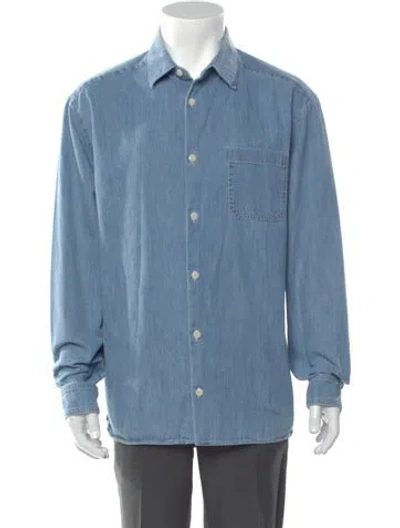 Pre-owned Apc Long Sleeve Denim Shirt In Blue