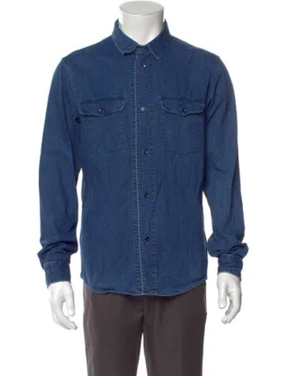 Pre-owned A.p.c. Long Sleeve Denim Shirt In Blue