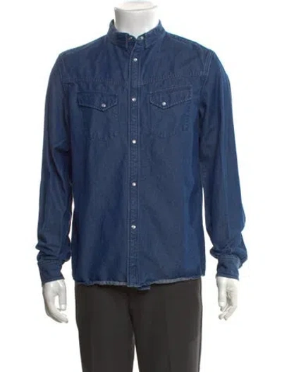 Pre-owned A.p.c. Long Sleeve Denim Shirt In Blue