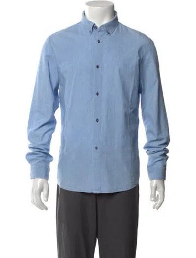 Pre-owned A.p.c. Long Sleeve Denim Shirt In Blue