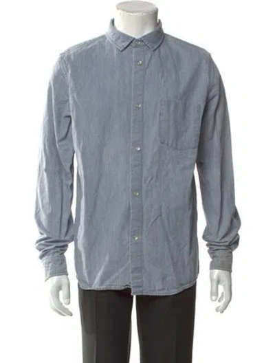 Pre-owned A.p.c. Long Sleeve Denim Shirt In Blue