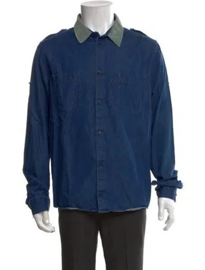 Pre-owned A.p.c. Long Sleeve Denim Shirt In Blue