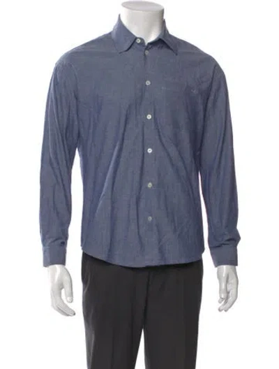 Pre-owned A.p.c. Long Sleeve Dress Shirt In Blue