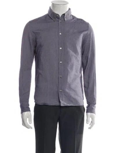 Pre-owned A.p.c. Long Sleeve Dress Shirt In Blue