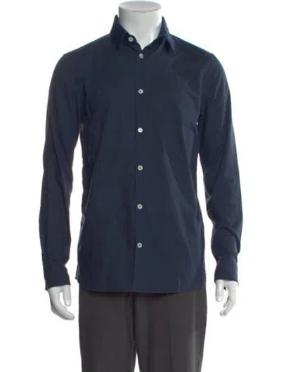 Pre-owned Apc Long Sleeve Dress Shirt In Blue