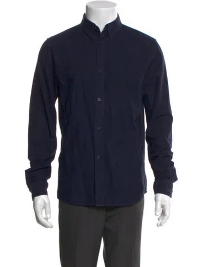 Pre-owned A.p.c. Long Sleeve Dress Shirt In Blue