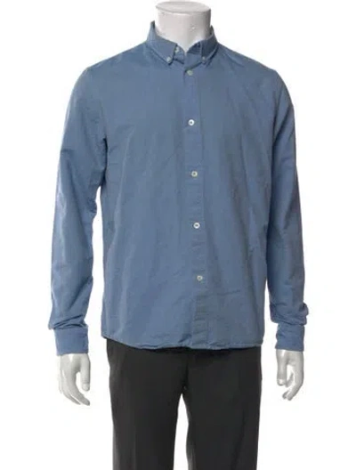 Pre-owned A.p.c. Long Sleeve Dress Shirt In Blue