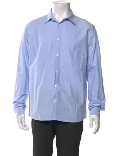 Pre-owned A.p.c. Long Sleeve Dress Shirt In Blue