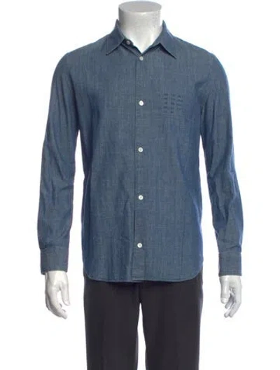 Pre-owned A.p.c. Long Sleeve Dress Shirt In Blue