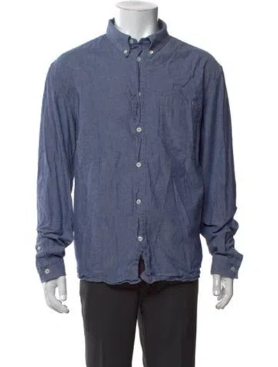 Pre-owned A.p.c. Long Sleeve Dress Shirt In Blue
