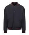 A.p.c. Midnight Blue Wool Blend Bomber Jacket In Black