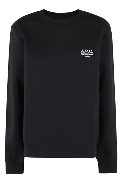 APC LONG-SLEEVE ORGANIC COTTON SWEATSHIRT WITH EMBROIDERED LOGO