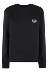 Apc A.p.c. Long-sleeve Organic Cotton Sweatshirt With Embroidered Logo In Black