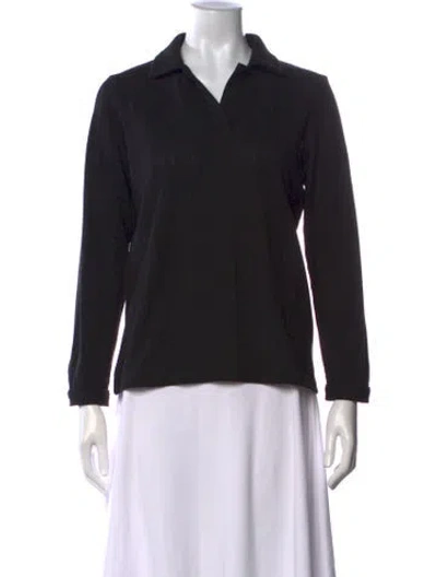 Pre-owned A.p.c. Long Sleeve Polo In Black